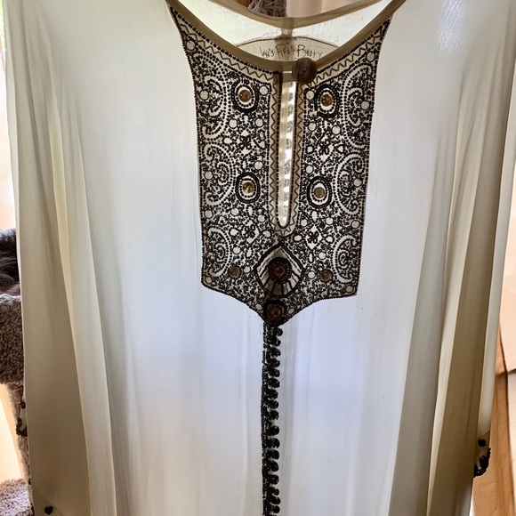 Jen’s Pirate Booty Cream Bohemian Kaftan Coverup Dress (O/S) - Picture 5 of 8